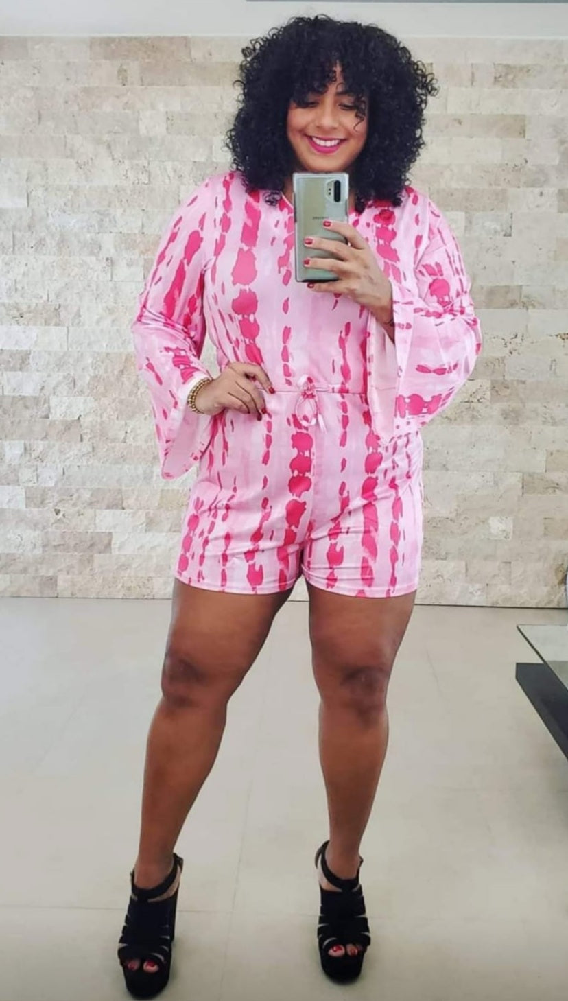 TIE DYE ROMPER - PINK COLOR